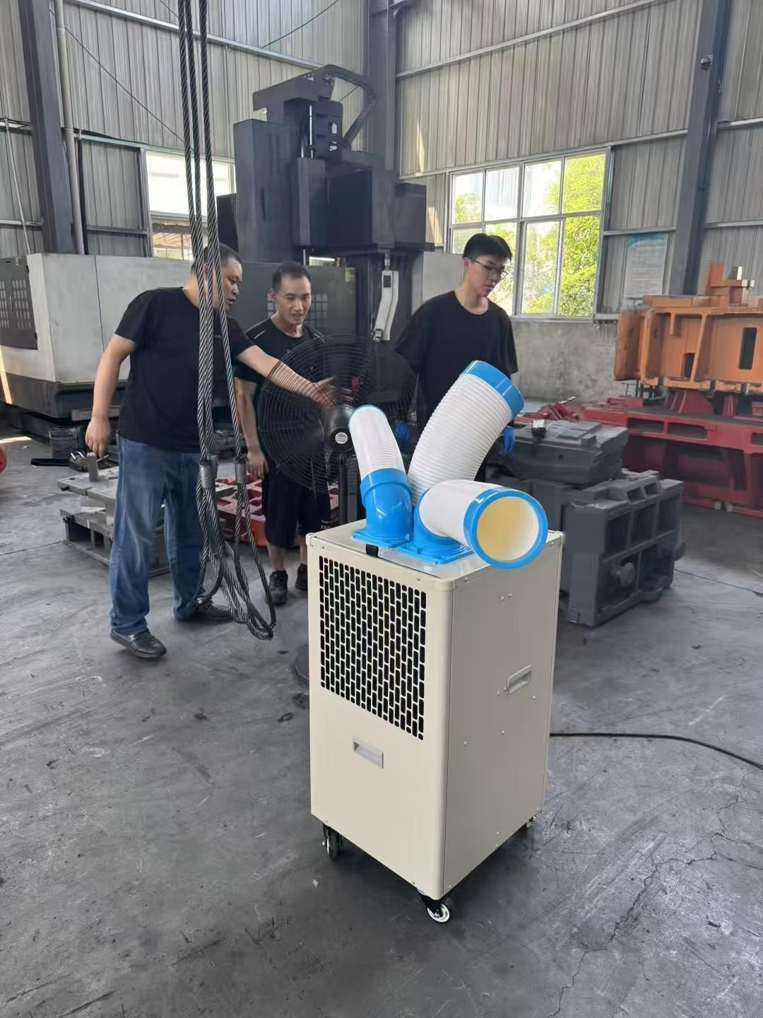 Air cooler spot cooling on a production floor